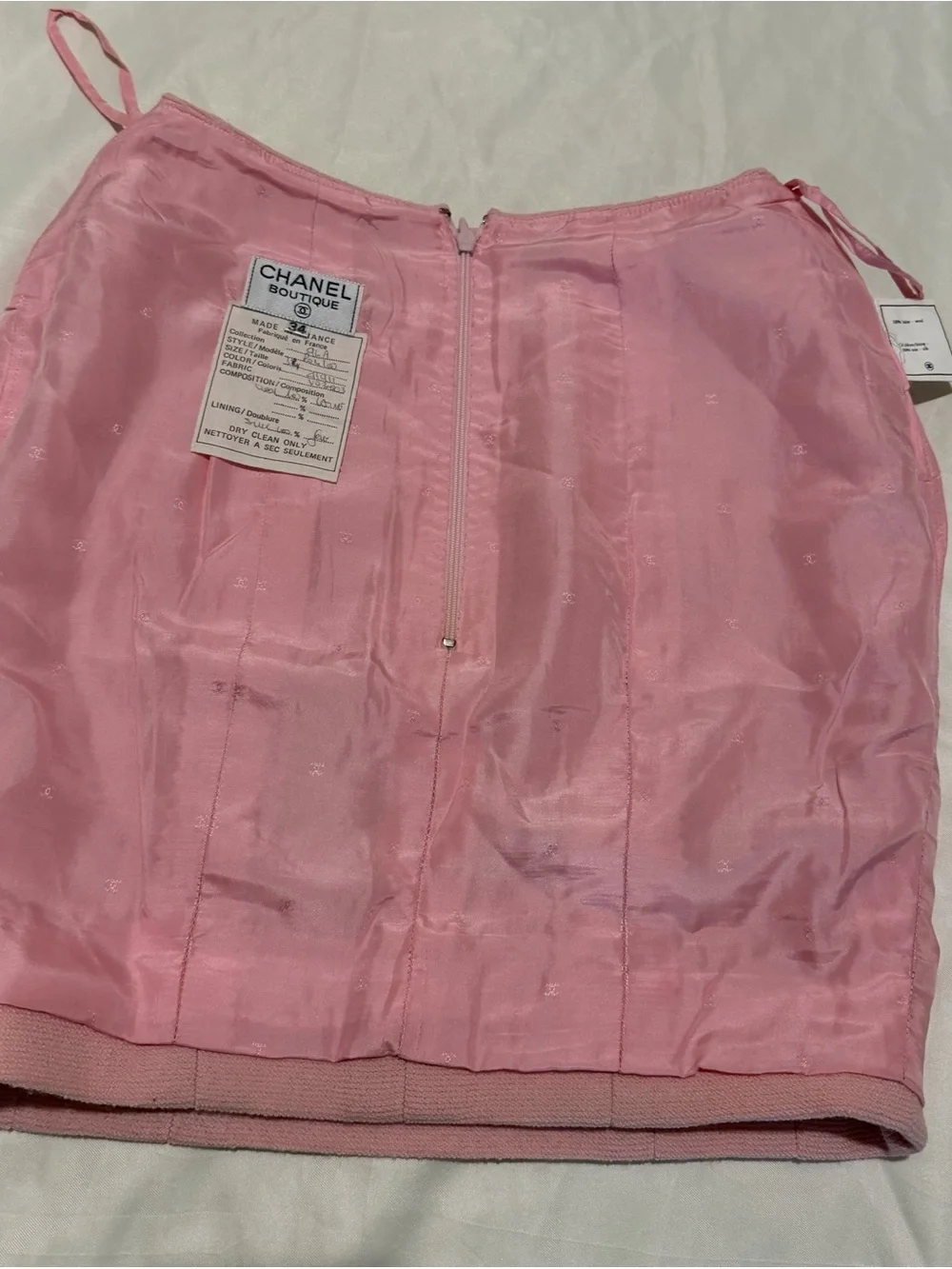 CHANEL Mauve Pink Tailored Mini Skirt, Sz 6, pre-owned